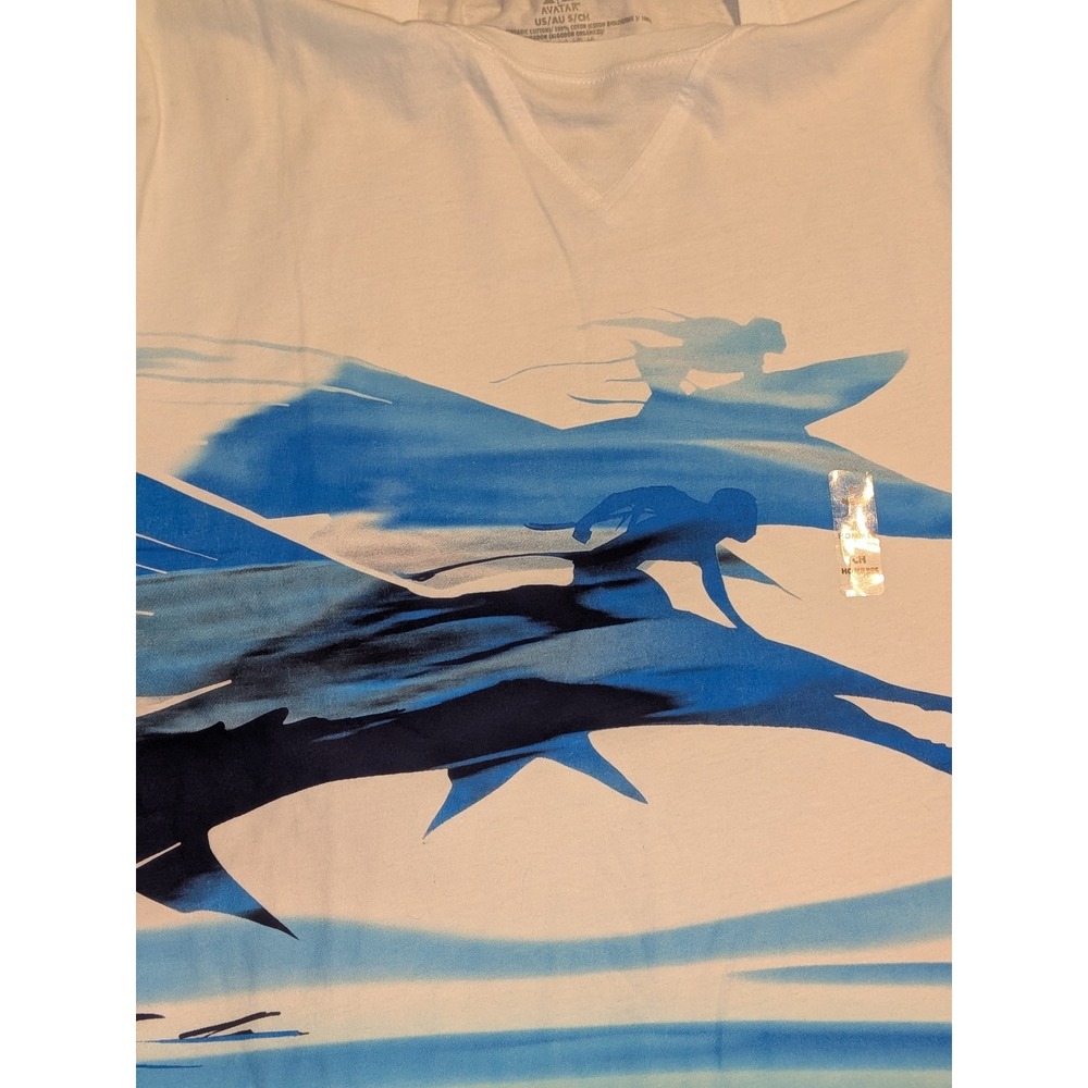 Avatar Marlin Disney Graphic Long Sleeve Crew Neck T-Shirt Blue White Size S NEW - Picture 10 of 10